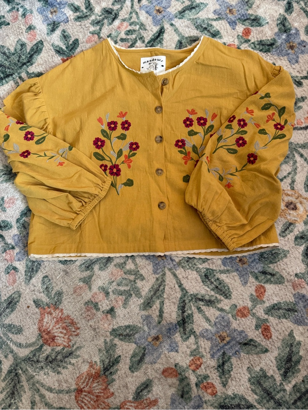 Meadows floral embroidered top and caspia shorts